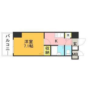 インヘリッツ田原0302(1K/3階)の間取り写真