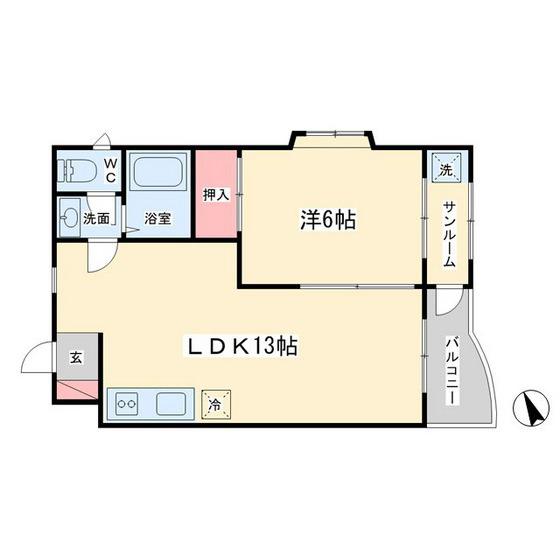 アネシス24(1LDK/1階)の間取り写真