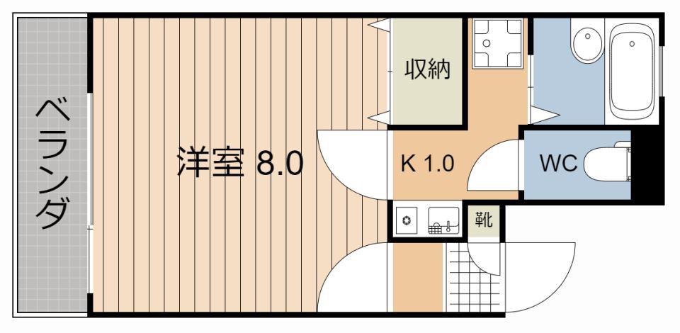 ライブARATA(1K/6階)の間取り写真