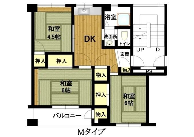 東垂水南5号棟(4DK/2階)の間取り写真