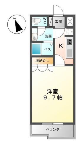 シェルル・レジデンス(1K/1階)の間取り写真