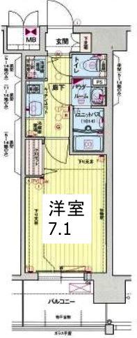 プレサンス大須観音(1K/6階)の間取り写真