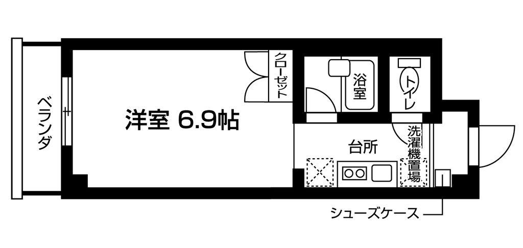 フェンテ本厚木(ワンルーム/4階)の間取り写真