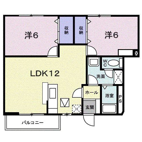 アルトハウススカイメゾン(2LDK/1階)の間取り写真