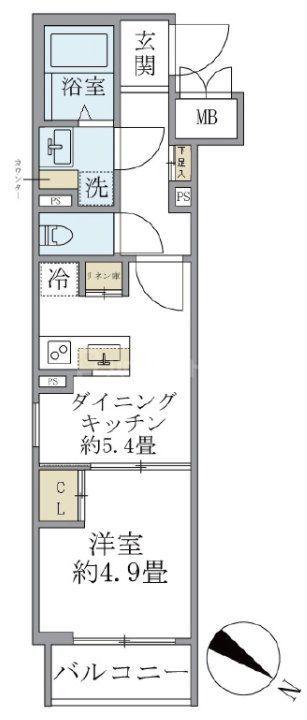 ビューテラス茗荷谷(1DK/2階)の間取り写真