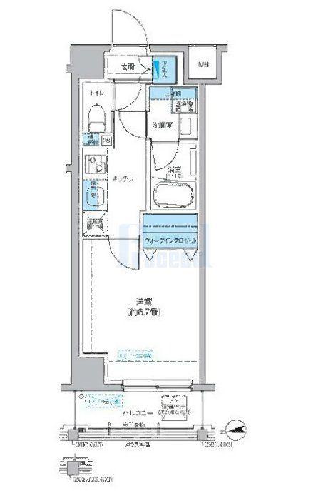 フレンシアノイエ成増(1K/2階)の間取り写真