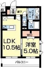 ROSEAU PENSANT(1LDK/1階)の間取り写真