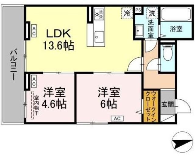 D PAINA EGAWA I(2LDK/2階)の間取り写真