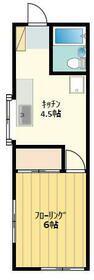 ピースハイツ久米川(1K/2階)の間取り写真