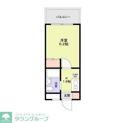 グリム武蔵新城(1K/4階)の間取り写真