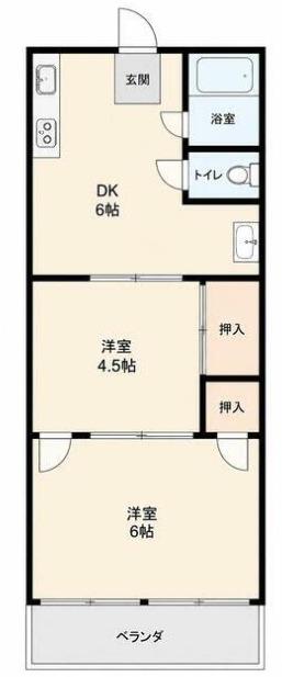 ニューパールマンション(2DK/3階)の間取り写真