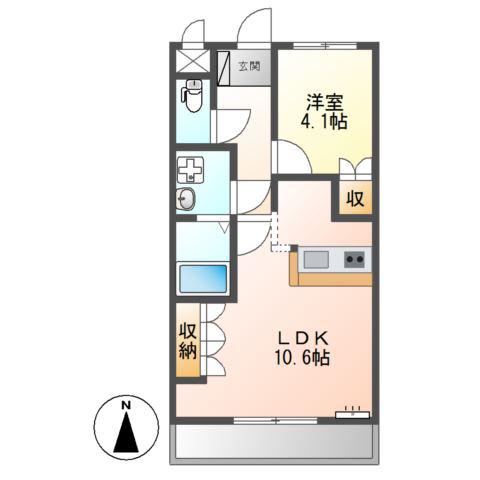 オリエンタルハイツ(1LDK/1階)の間取り写真
