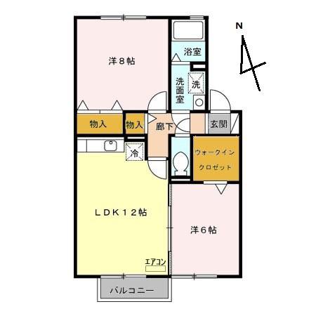 ボナールコート(2LDK/2階)の間取り写真