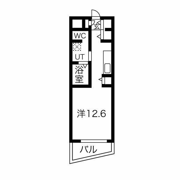 ベルドミール橘(1K/7階)の間取り写真