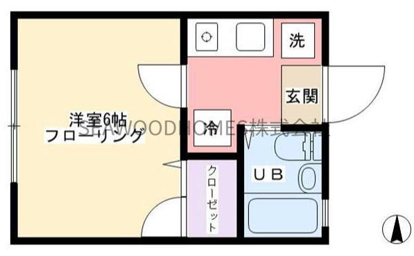 ラモヴェール八景B棟(1K/2階)の間取り写真