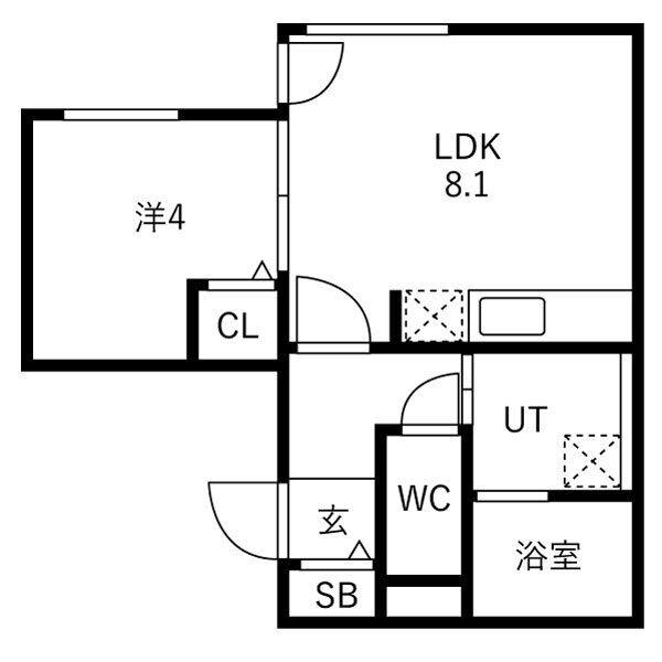 BLANTONS(1LDK/2階)の間取り写真