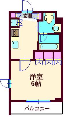 アジールコート品川中延(1K/4階)の間取り写真