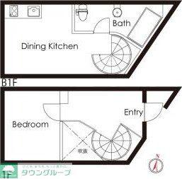 メゾンド学芸大(1DK/1階)の間取り写真