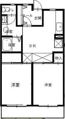 プランドールS(2DK/1階)の間取り写真