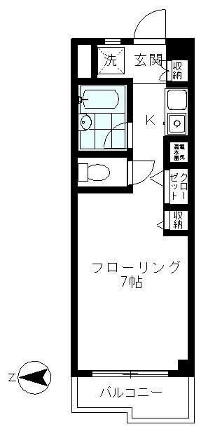 グランパーク代田橋(1K/2階)の間取り写真