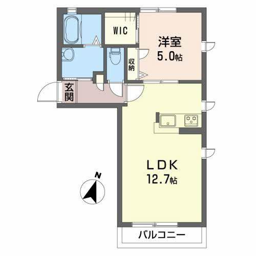 シャーメゾン ツインズ A棟(1LDK/2階)の間取り写真