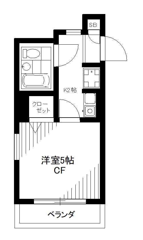 菱和パレス下落合(1K/4階)の間取り写真