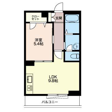 ルミナス徳丸(1LDK/2階)の間取り写真