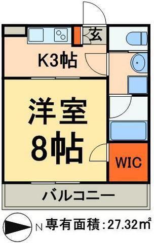 アムールグルエ(1K/2階)の間取り写真