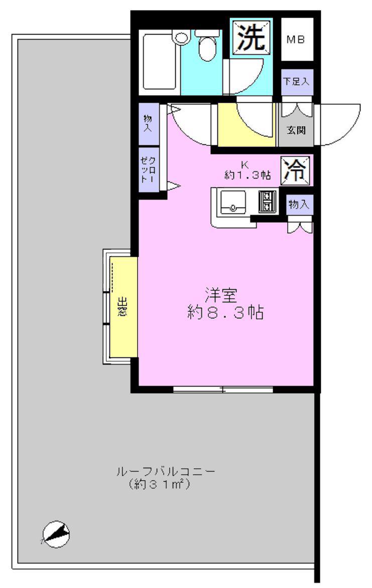 ワコーレ町屋(ワンルーム/5階)の間取り写真