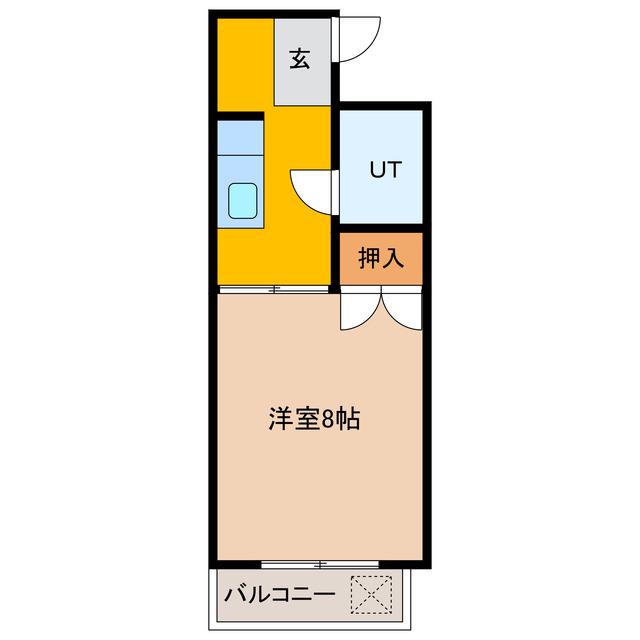ダイヤヒルズ(1K/2階)の間取り写真