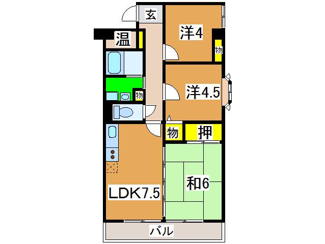 星の街スフィア(3LDK/1階)の間取り写真