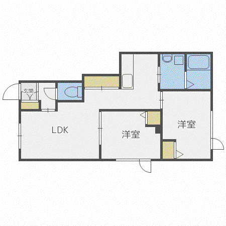 レトアSAKAE(2LDK/1階)の間取り写真