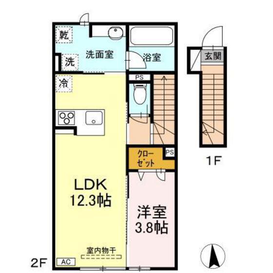 レジデンス翠(1LDK/2階)の間取り写真