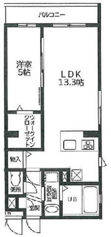 RASSURER HATAGO(1LDK/4階)の間取り写真