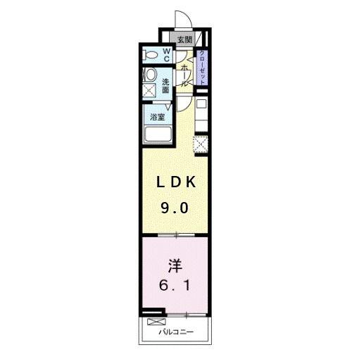 エスポワール・東雪谷(1LDK/2階)の間取り写真