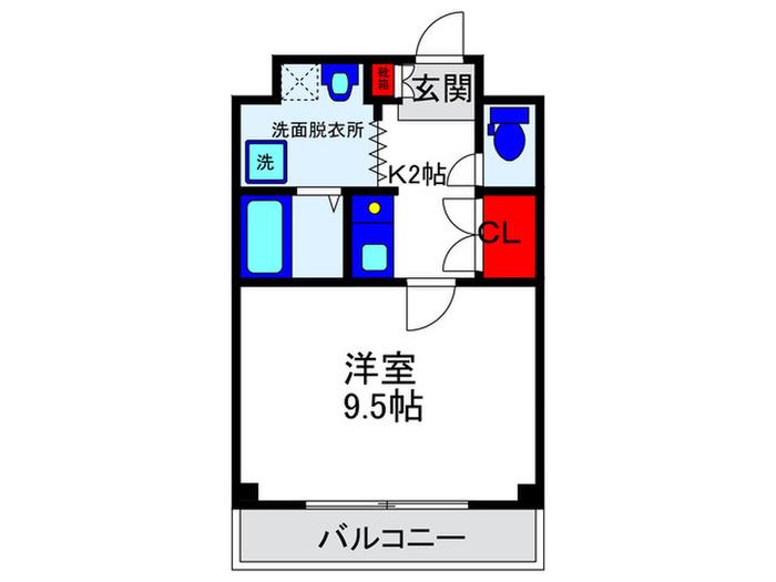 ピオラ豊中(1K/1階)の間取り写真