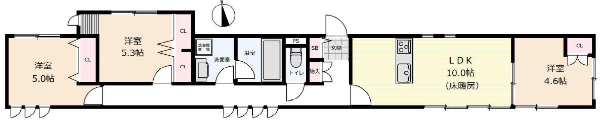 リンデンハイムキョウドウ(3LDK/1階)の間取り写真