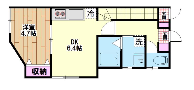 柴又1丁目(1DK/1階)の間取り写真