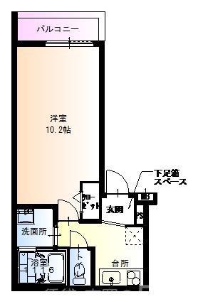 フジパレス百舌鳥赤畑町V番館(1K/2階)の間取り写真