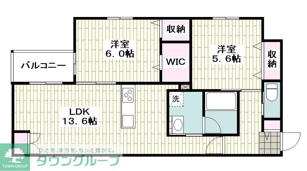 アニエーゼ(2LDK/2階)の間取り写真