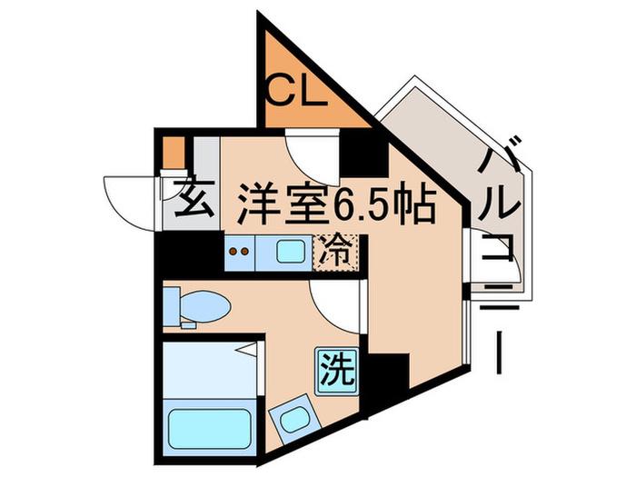 CASA DINO(ワンルーム/3階)の間取り写真