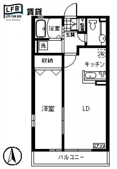 スピカ赤妻(1LDK/2階)の間取り写真