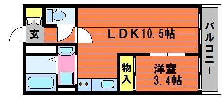 フォレストコート(1LDK/6階)の間取り写真