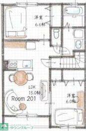 L`ESPOIR(2LDK/2階)の間取り写真
