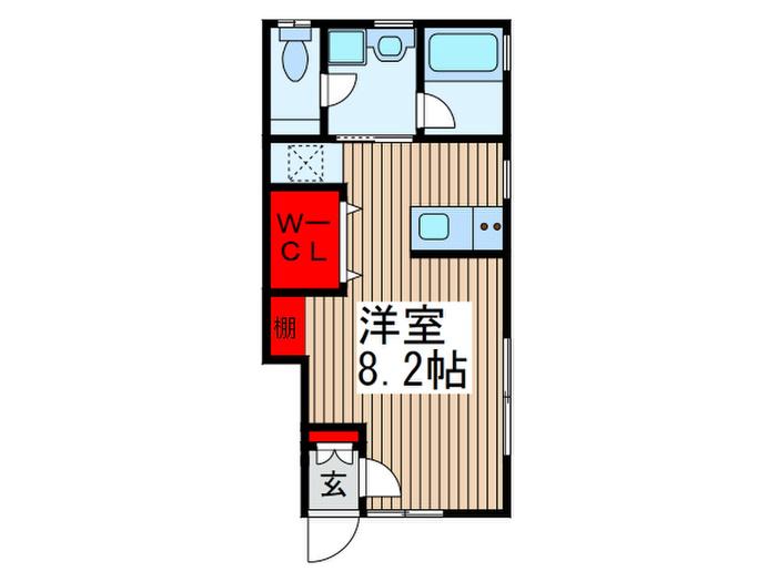 エバーグリーン里II(ワンルーム/1階)の間取り写真