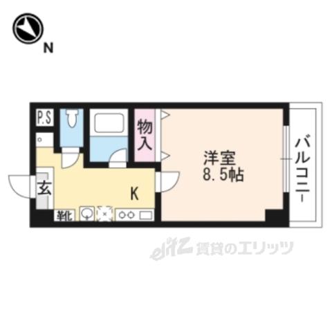 ルミエール吉岡(1K/6階)の間取り写真