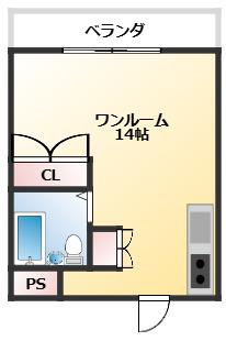 TTルネッサンス(ワンルーム/2階)の間取り写真