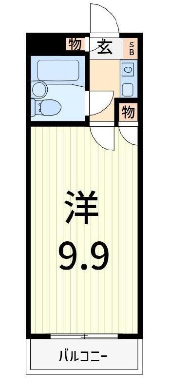 パレ・ドール東金町II(1K/4階)の間取り写真