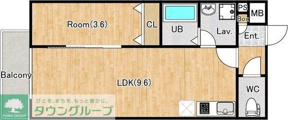 ジーメゾン川越南大塚グランディール(1LDK/3階)の間取り写真