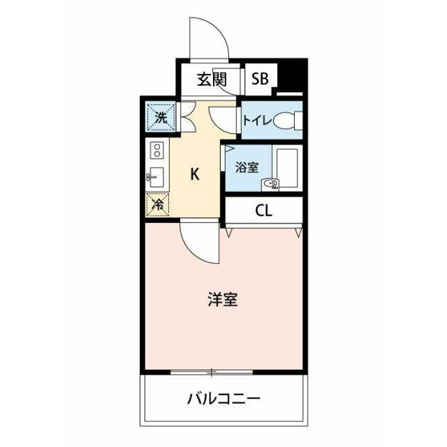 スカイコートヴィーダ五反田ウエスト(1K/7階)の間取り写真